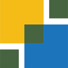 Disability Equity Collaborative Icon - Dark green blue and yellow squares