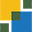 Disability Equity Collaborative Icon - Dark green blue and yellow squares